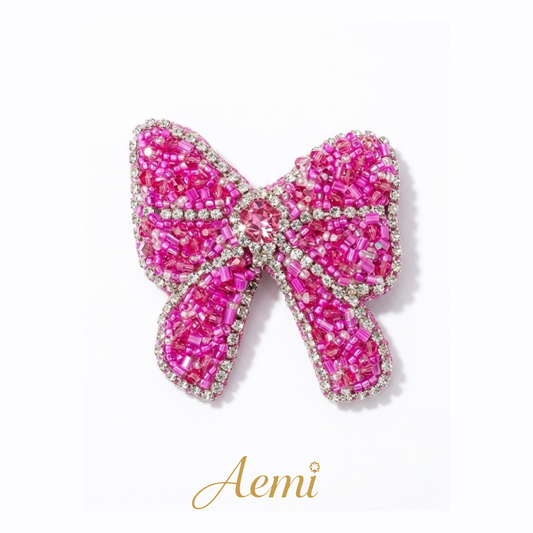 Pink Bow Brooch